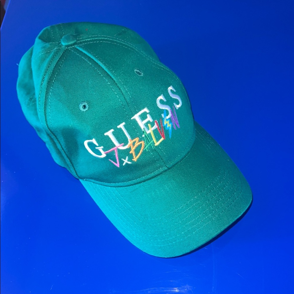 Green baseball Cap with Multicolor Logo